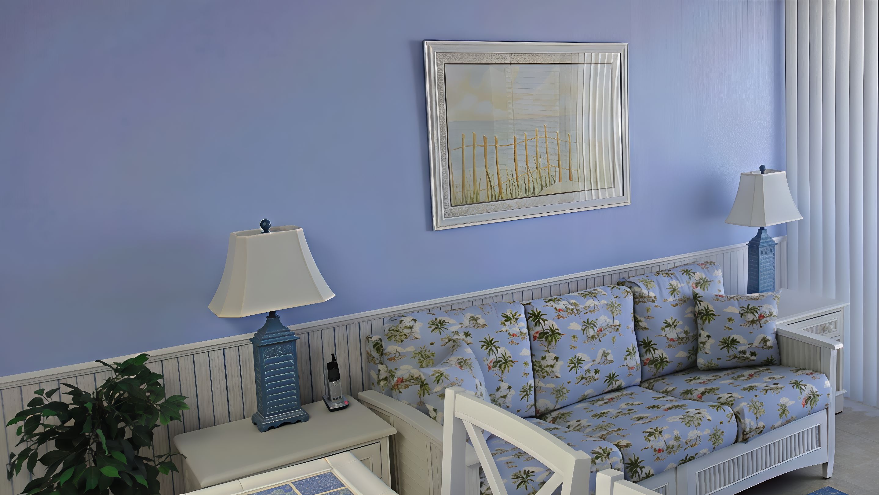 LIVING AREA: Queen Sofa Bed with Memory Foam Mattress