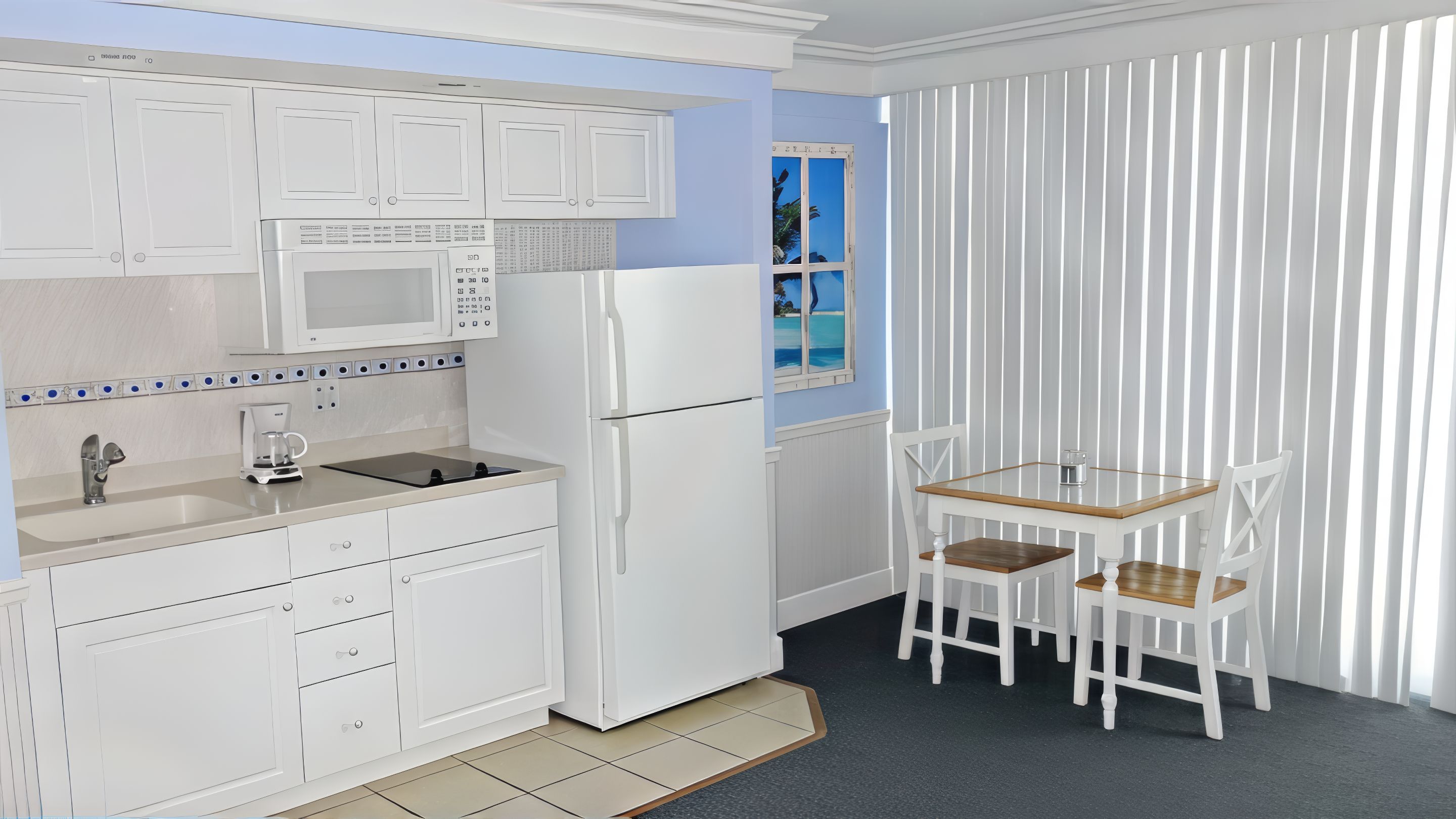 KITCHEN DINING AREA: Smooth Cook Top - Full Size Microwave -