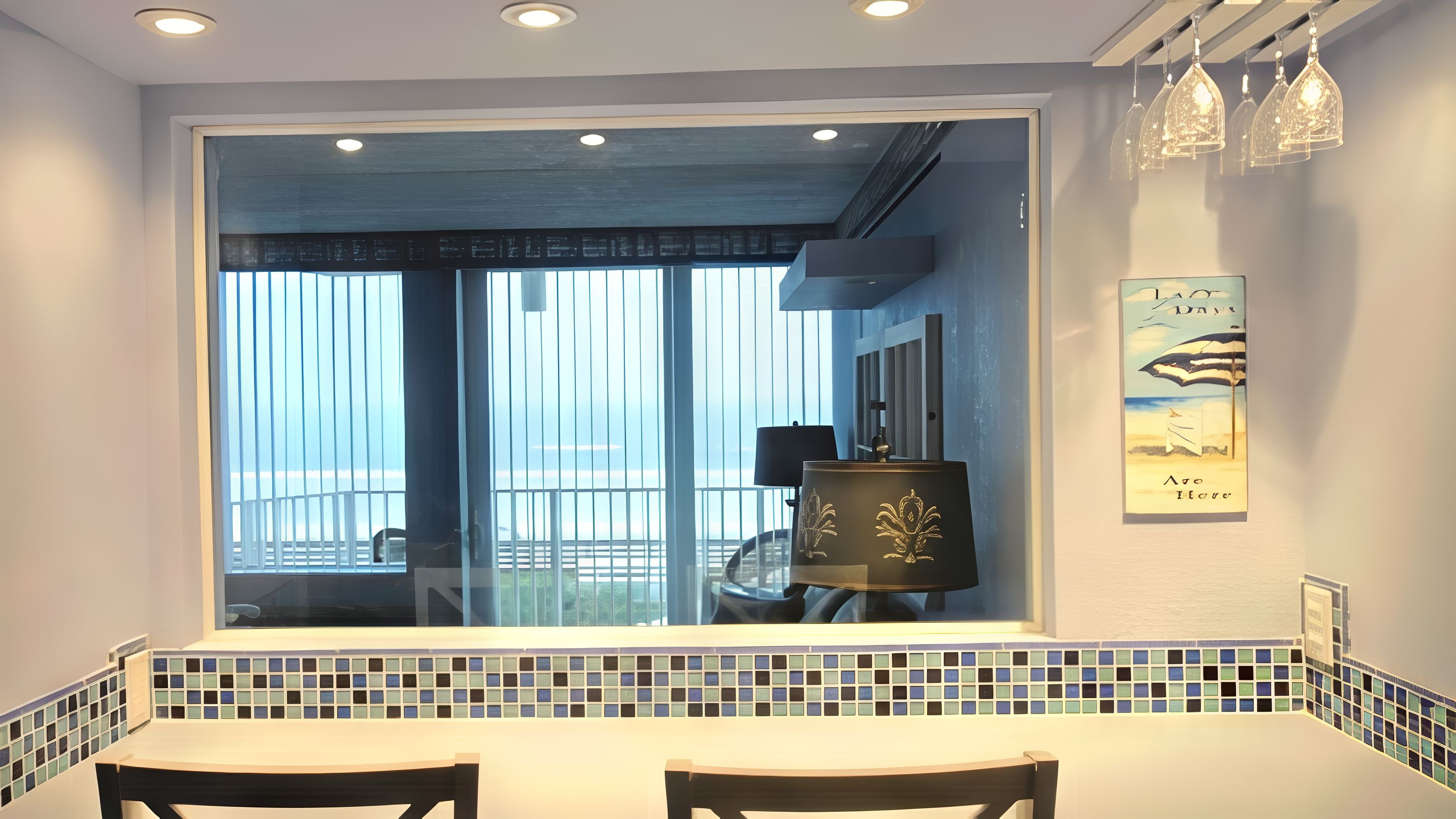 DINING AREA: Bar with Direct Ocean Views
