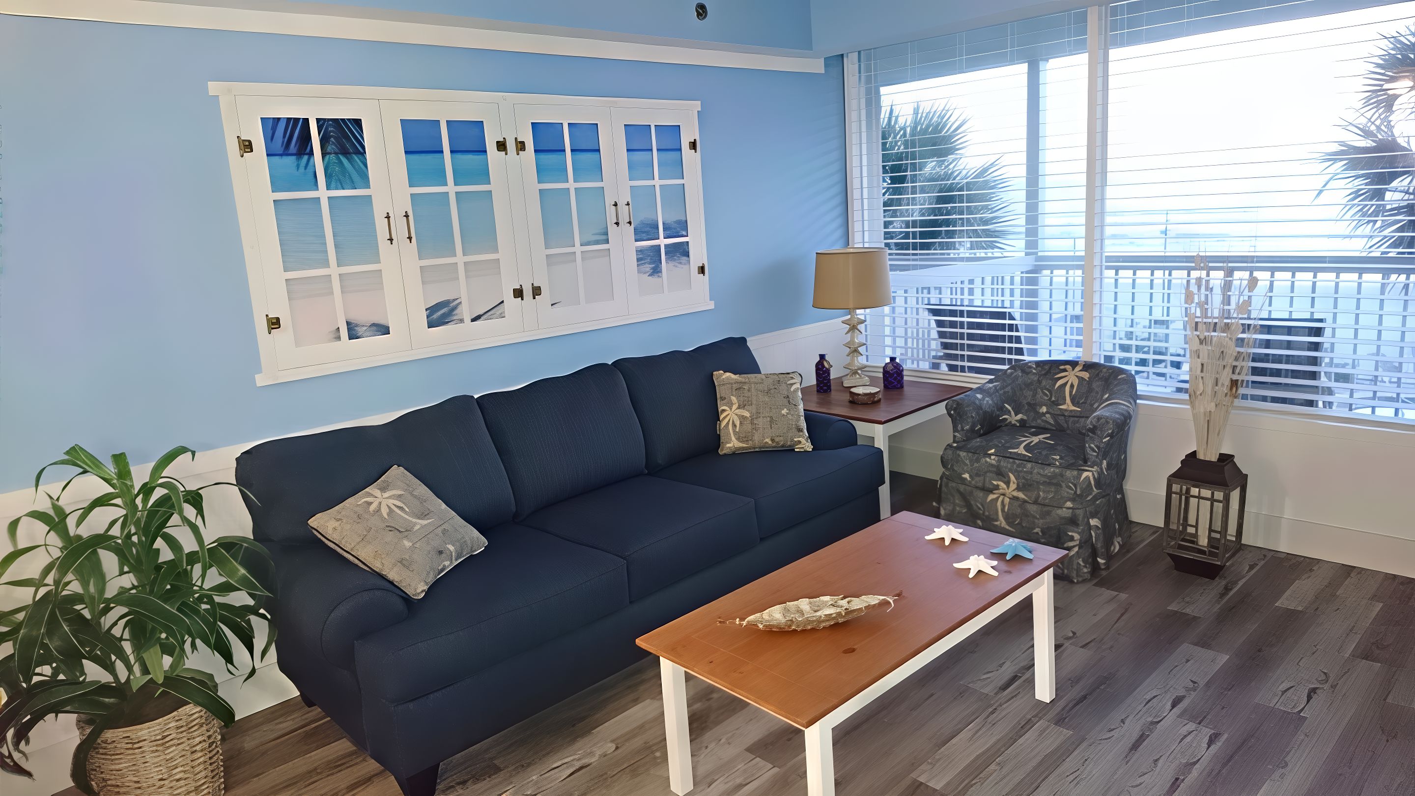 LIVING AREA: Queen Sofa Bed with Memory Foam Mattress
